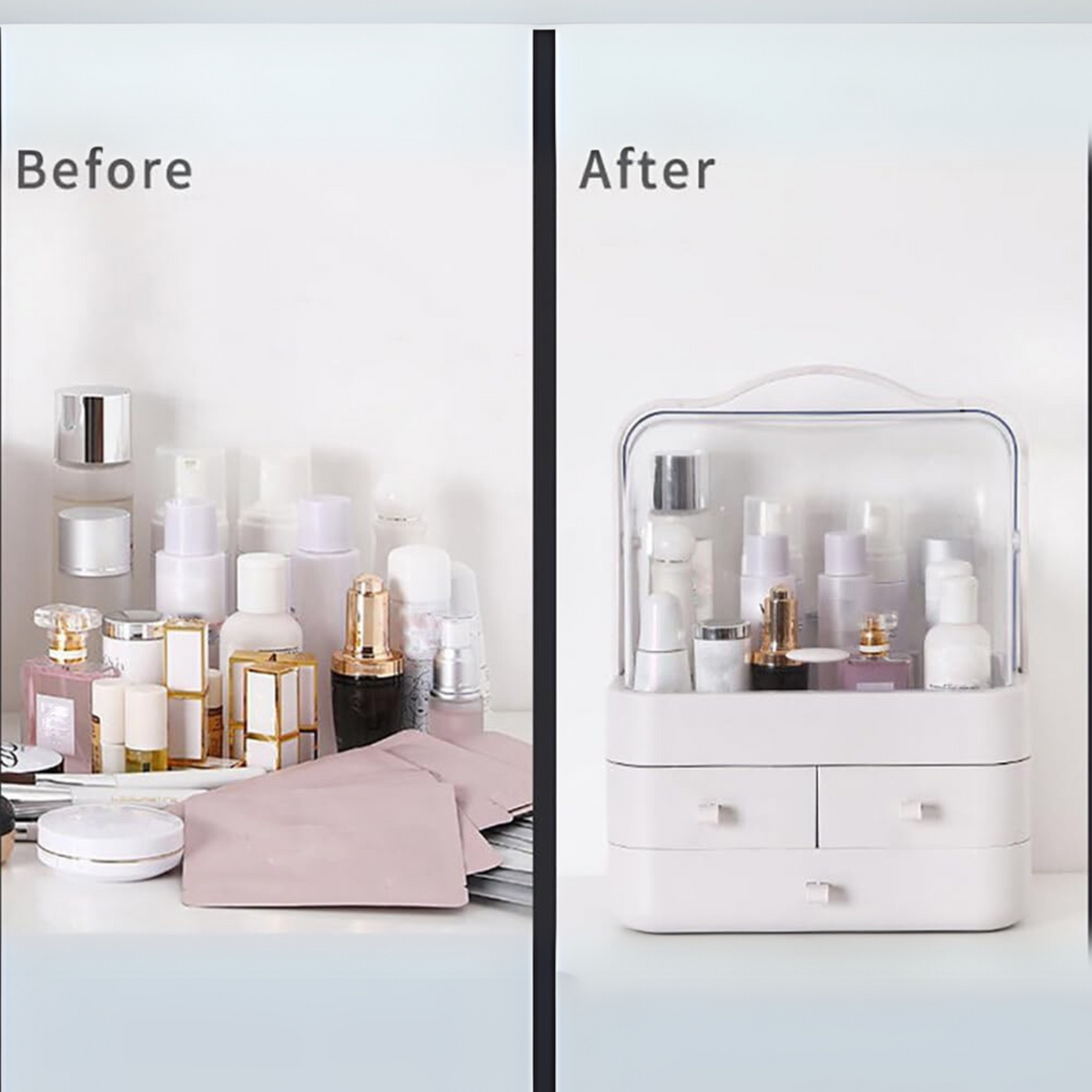3-Drawer Dustproof Makeup Organizer