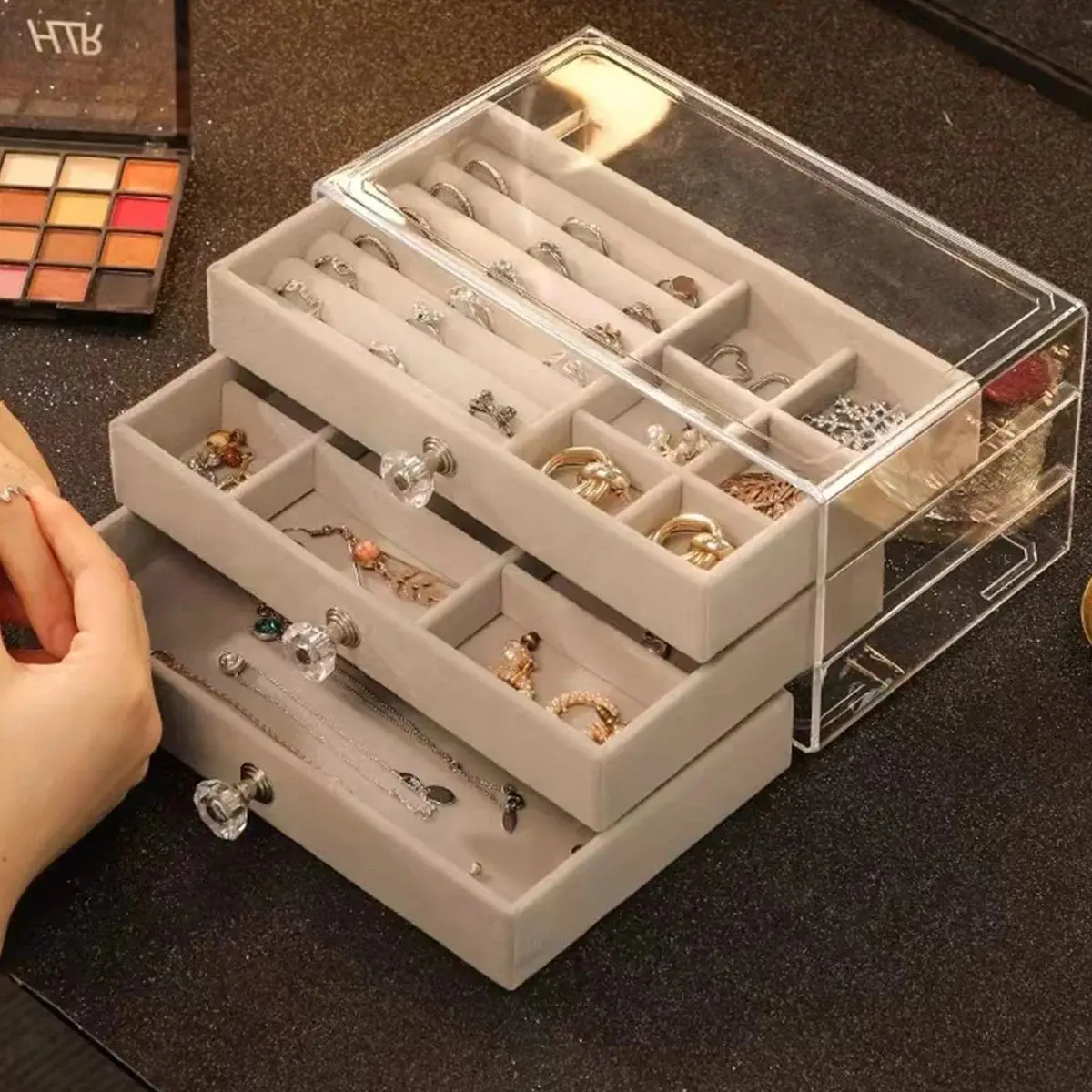 Clear Acrylic Jewelry Organizer Box