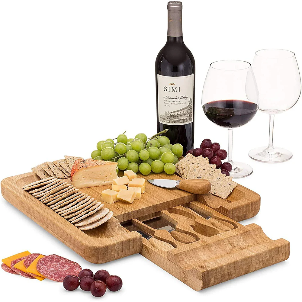 Bamboo Squared Board Wooden Serving Tray