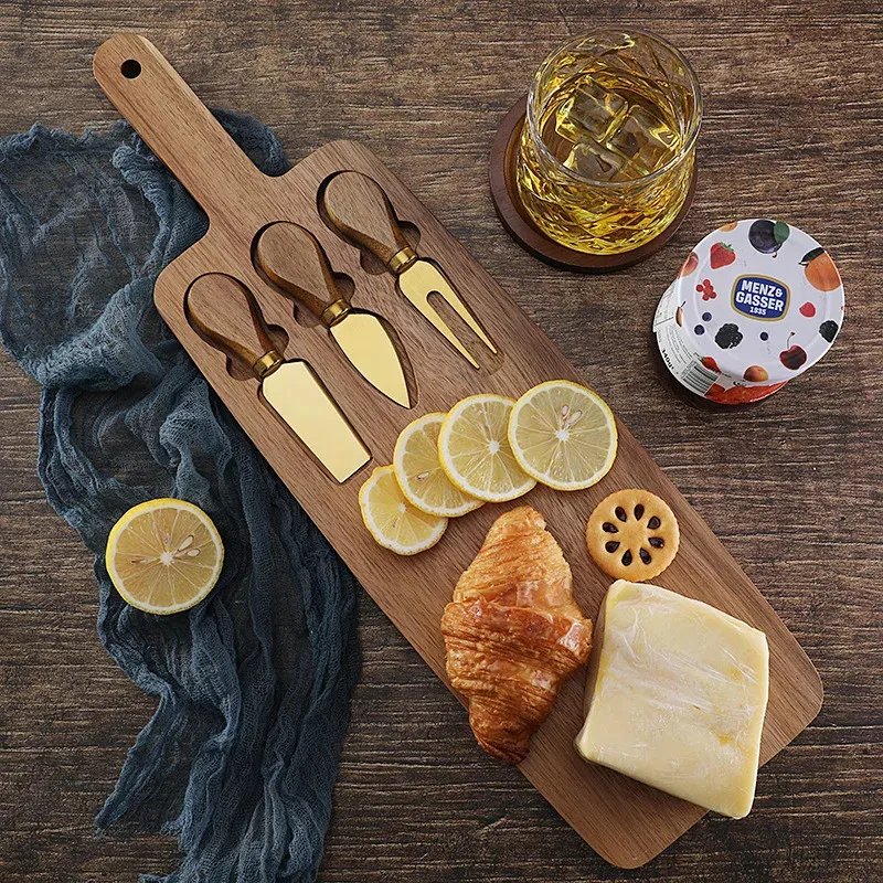 Wood Cheese Board Set
