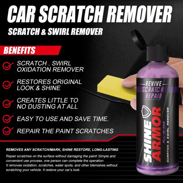 Shine Armor 3-in-1 Ceramic Coating Spray – Car Wax, Polish & Paint Sealant for Tires, Rims, Seats & Bumpers