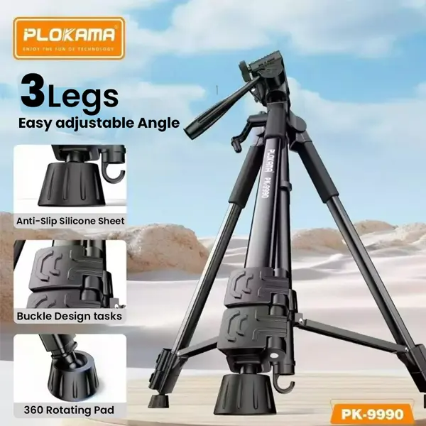 PLOKAMA Professional Tripod Stand for Camera and Mobile Phones PK9990