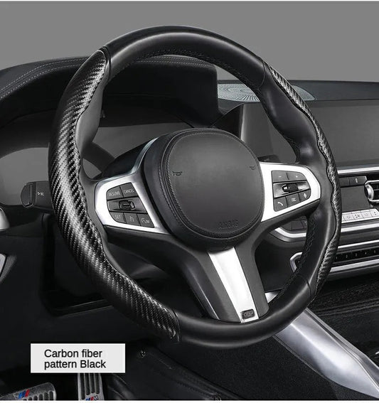 Car carbon fiber steering wheel cover non slip
