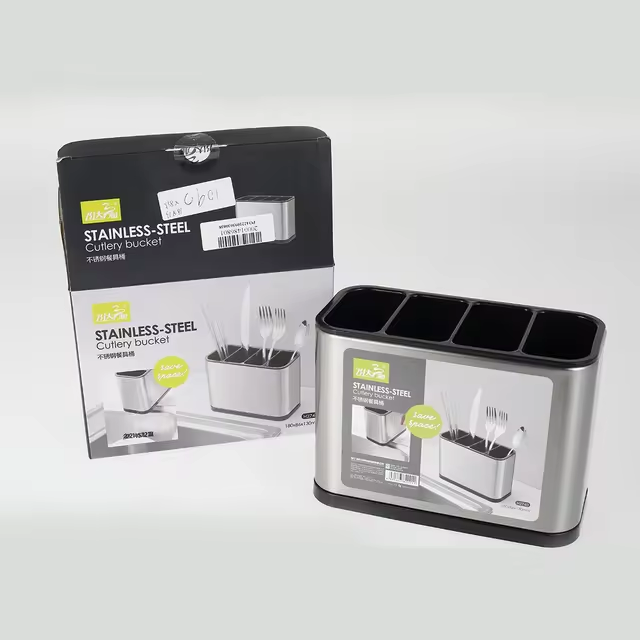 Stainless Steel Cutlery Bucket