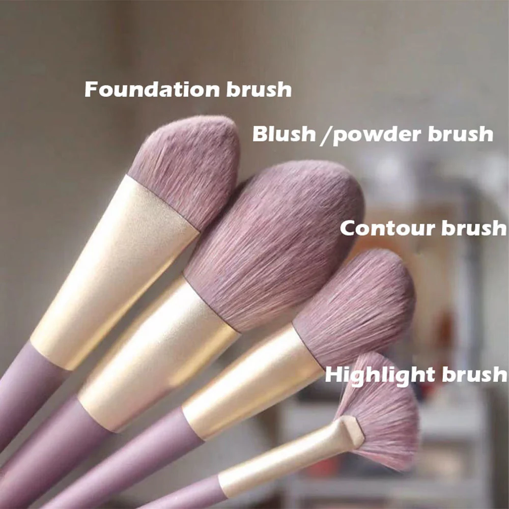 9-Piece Purple Makeup Brush Set
