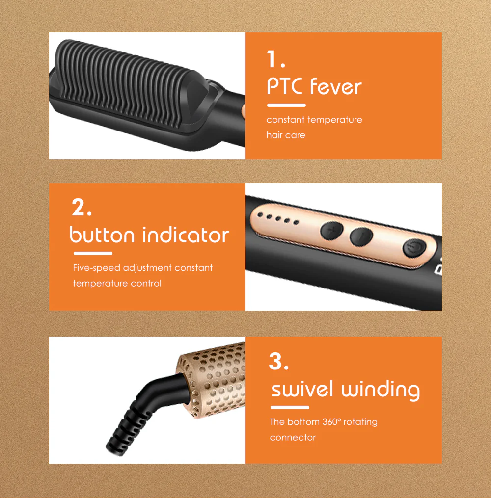 RAF Hair Straightener Brush R412