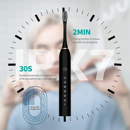 Sonic Electric Toothbrush, USB Rechargeable with 3 Brush Heads & 6 Modes | IPX7 Waterproof for Adults and Kids