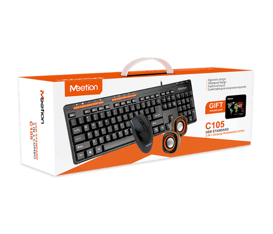 MEETION C105 WIRED KEYBOARD + MOUSE + SPEAKER COMBO
