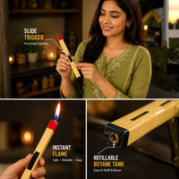 Match Stick Shaped Butane Lighter with Long Handle
