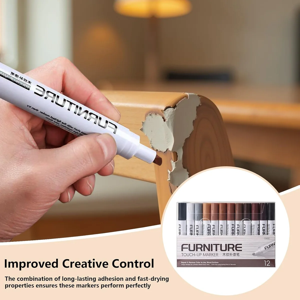 12-Piece Wood Repair Marker Set