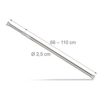 Telescopic Rod Clamp for Curtains and Shower Curtains Silver