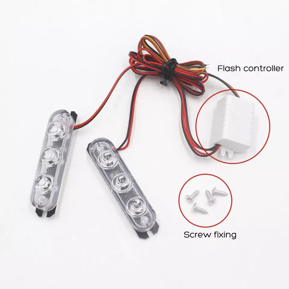 3-LED Car Police Strobe Lights