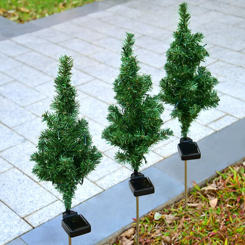 2 Pcs Solar Christmas Tree LED Outdoor Lights
