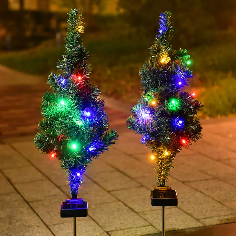 2 Pcs Solar Christmas Tree LED Outdoor Lights