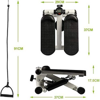 Mini Stair Stepper with Resistance Bands – Portable Full Body Home Workout Machine