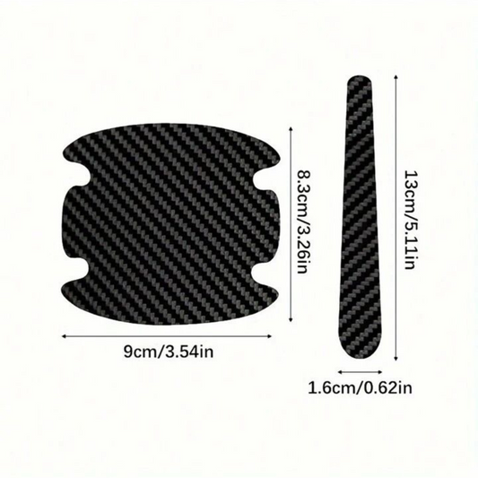 8PCS/SET Carbon Fiber Car Door Handle Protector Cover Inner Bowl Anti Scratch Sticker