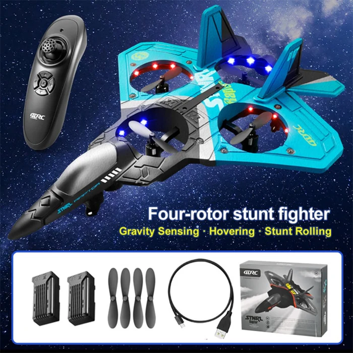 4XRC Jet Fighter Stunt RC Plane, Airplane 360° Drop-Resistant