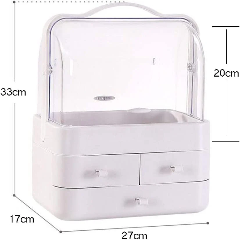 3-Drawer Dustproof Makeup Organizer