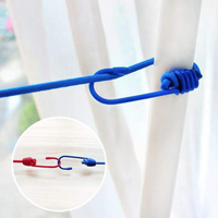 Portable Elastic Rope Clothesline Adjustable with 12pcs Clothespins Cloth Hanger