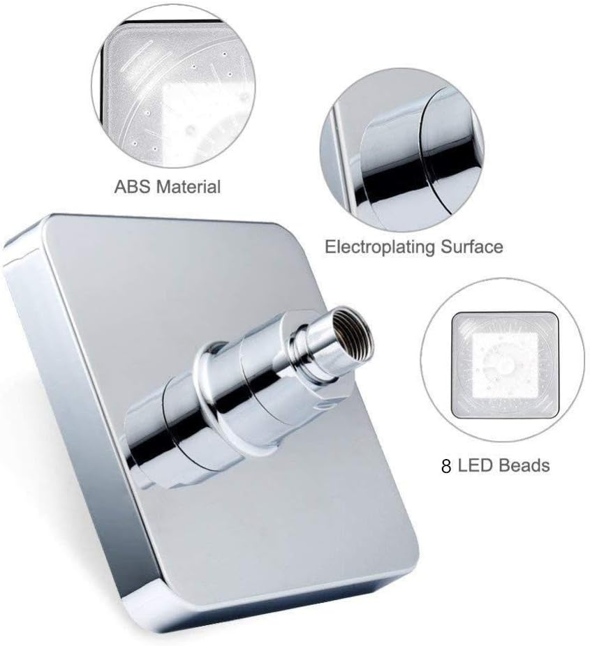 6-Inch LED Temperature Shower Head