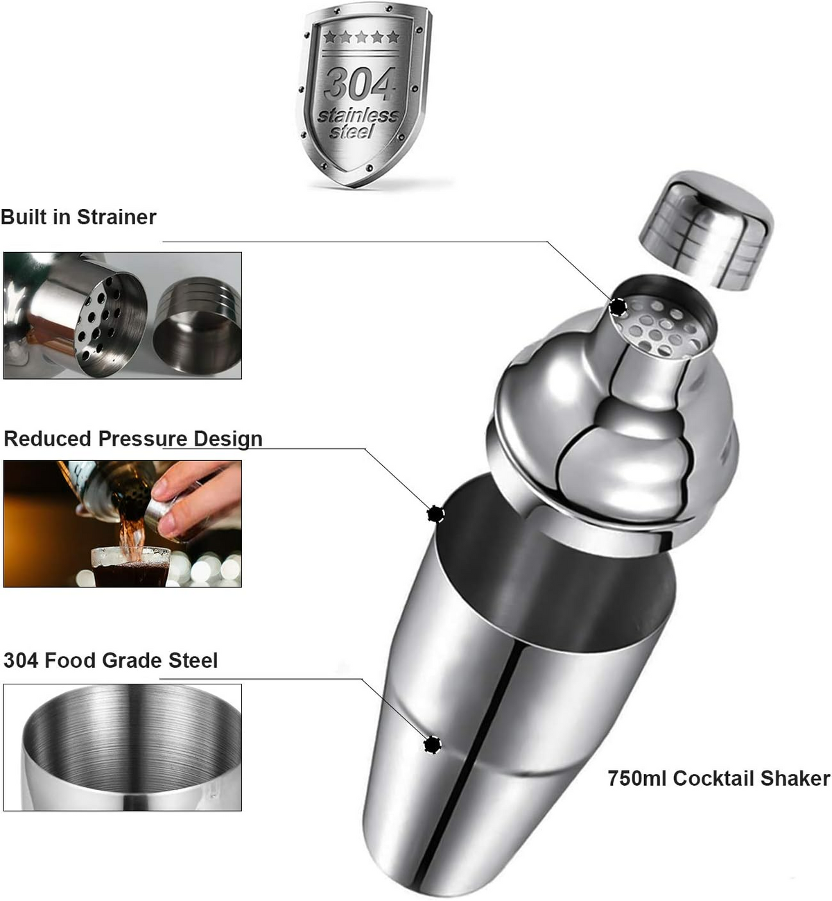 Cocktail Shaker Set Bartender Kit