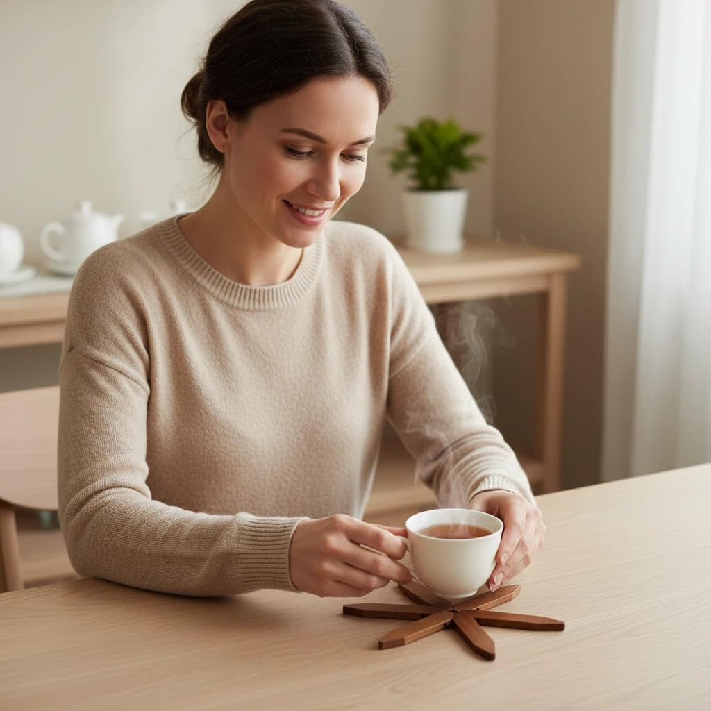 Foldable Wooden Trivet Mat