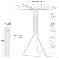 Folding Tripod Clothes Airer – Compact Drying Rack with 16 Rotating Arms, Aluminum, Indoor/Outdoor Use