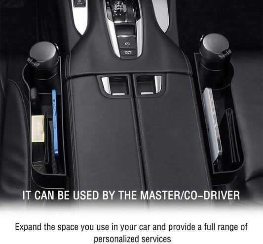 Carbon Fiber Car Seat Organiser with Cup Holder