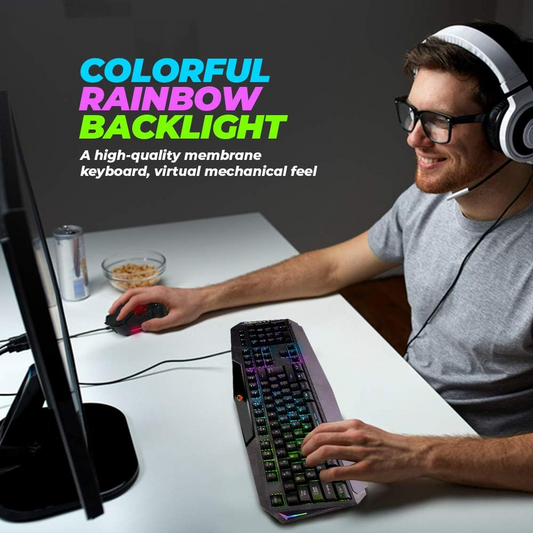 Backlit Gaming Keyboard and Mouse Combo Meetion C510 USB