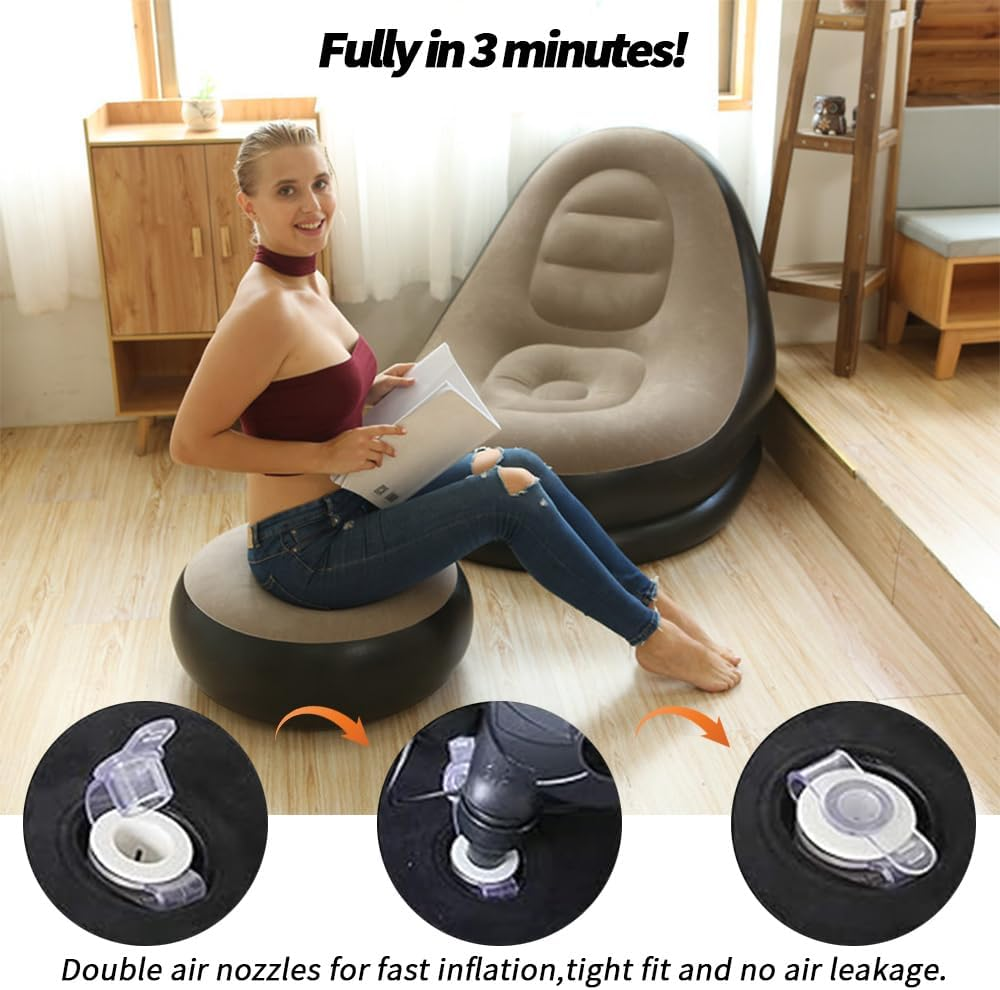 Inflatable Bed Sofa Flocking Couch Set