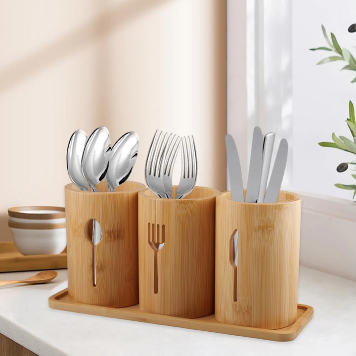 Bamboo Utensil Organizer