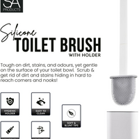 Silicone Toilet Brush Set - Bendable Deep Cleaning Feature