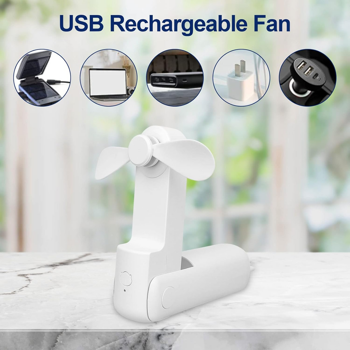 2-in-1 Power Bank Mini Handheld Fan