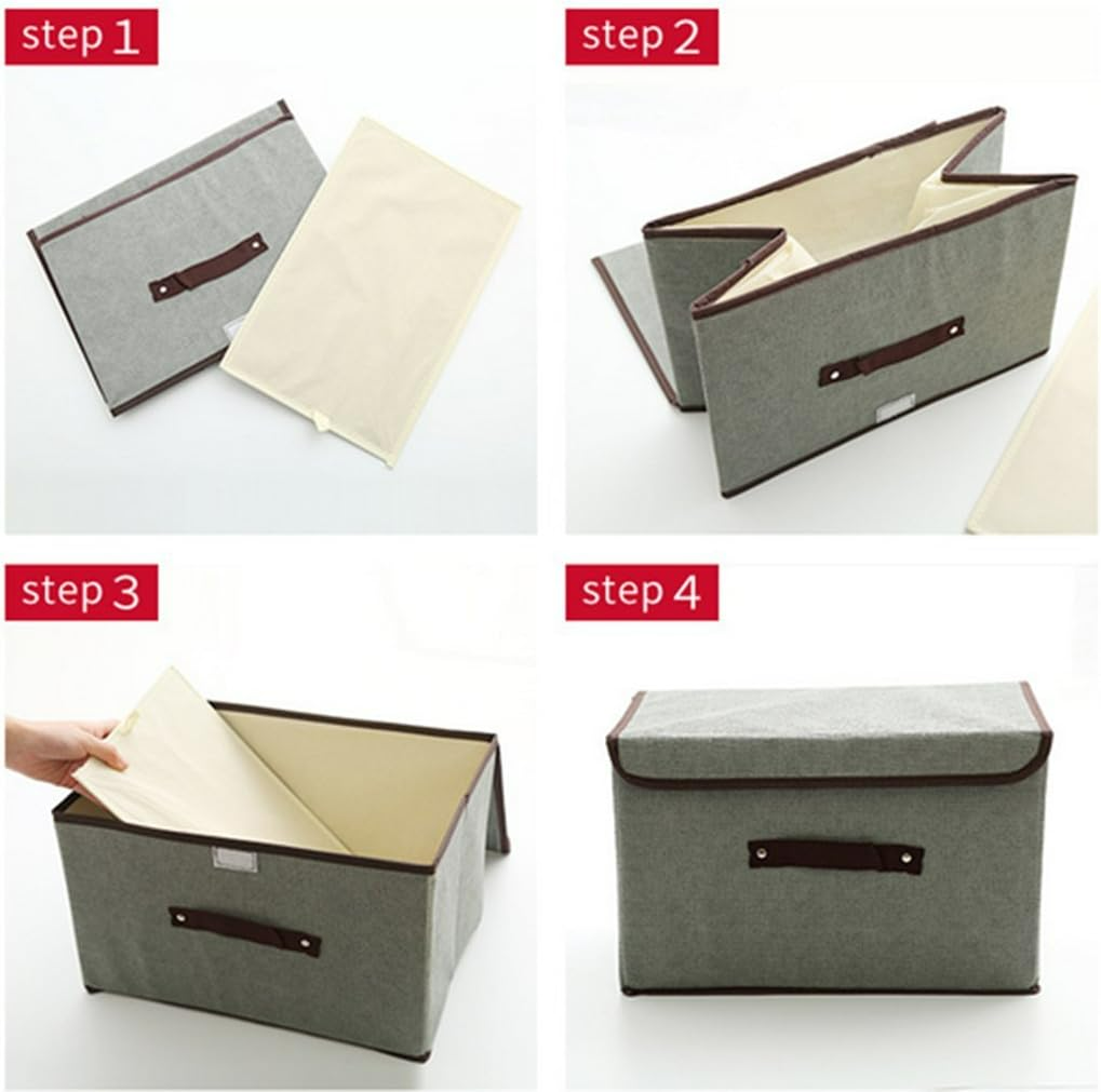 Foldable Storage Box with Lid – Stackable Clothes Organizer