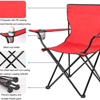 Portable & Foldable Camping Chair with Cup Holder, Outdoor Chair – Black