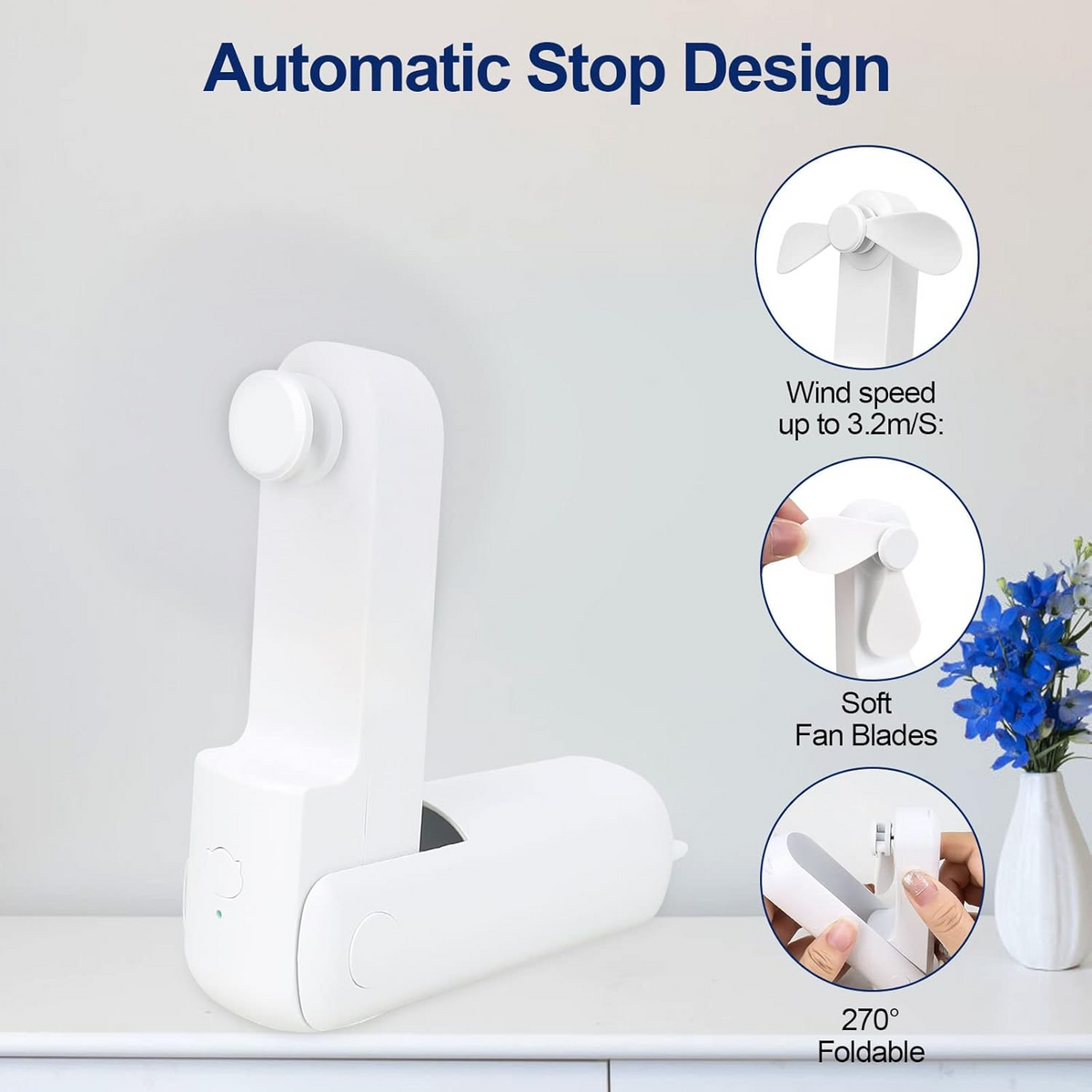 2-in-1 Power Bank Mini Handheld Fan