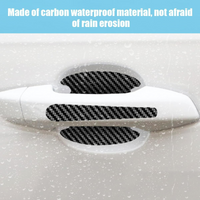 8PCS/SET Carbon Fiber Car Door Handle Protector Cover Inner Bowl Anti Scratch Sticker