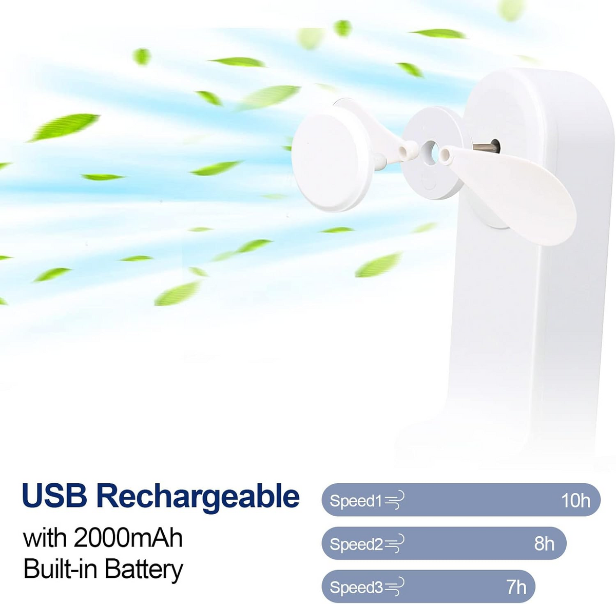 2-in-1 Power Bank Mini Handheld Fan