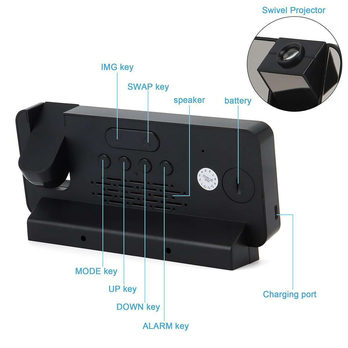 LED Projection Alarm Clock