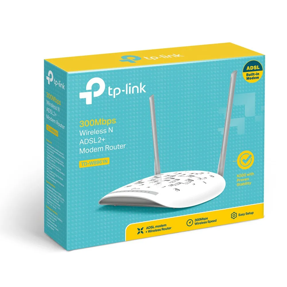 TP-LINK ROUTER 2 ANTENNA ADSL2+ TD-W8961N