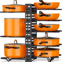 Pots and Pans Organizer Rack for Kitchen Storage Larger