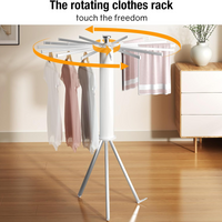 Folding Tripod Clothes Airer – Compact Drying Rack with 16 Rotating Arms, Aluminum, Indoor/Outdoor Use