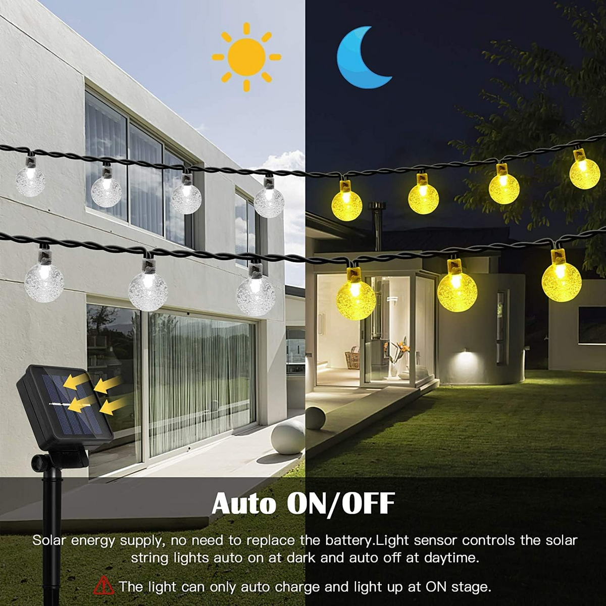 50-LED Solar String Lights