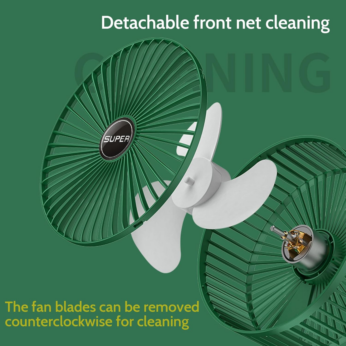 Foldable Desk Fan 3 Speeds, 180° Tilt Fan