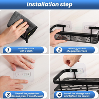 Aluminium Bathroom Shelf Self Adhesive for Wall Shelf Organizer