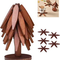 Walnut  Wooden Tree Table Mat,Foldable Trivets