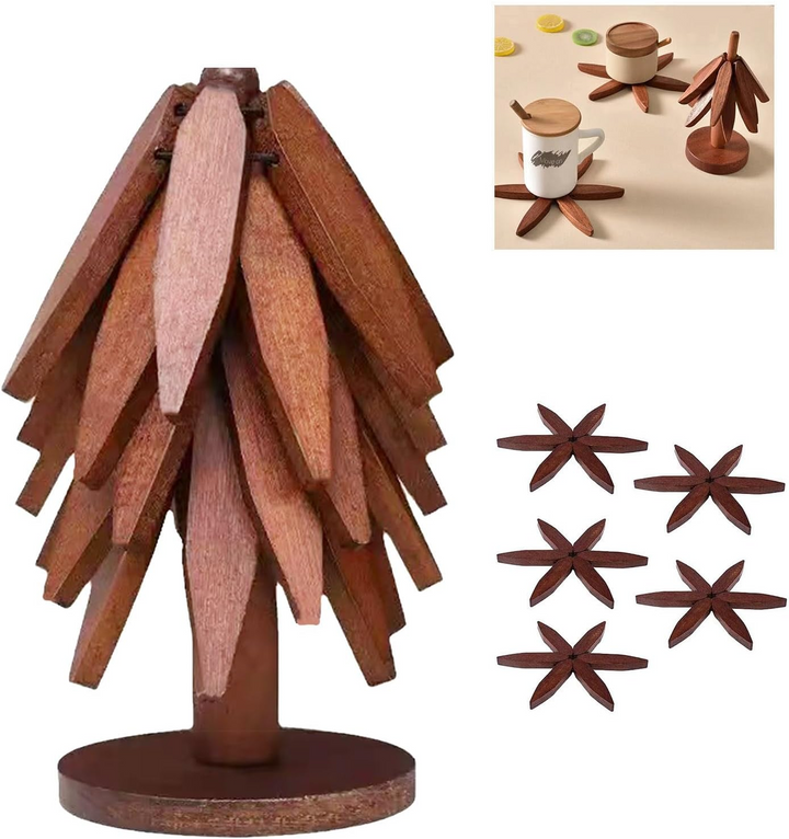 Foldable Wooden Trivet Mat