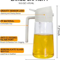 2 in 1 Olive Oil Dispenser and Oil Sprayer for Cooking