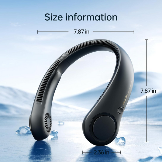 Portable Neck Fan – Hands-Free Bladeless Wearable Fan with Rechargeable Battery