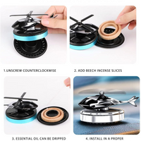 Solar Powered Helicopter Car Air Freshener  Rotating Aromatherapy Diffuser for Car, Home & Office